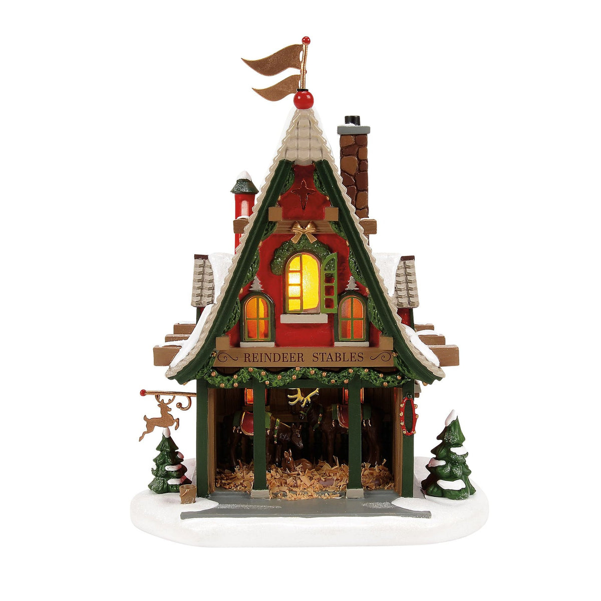 50th Reindeer Acres Stable | Department 56