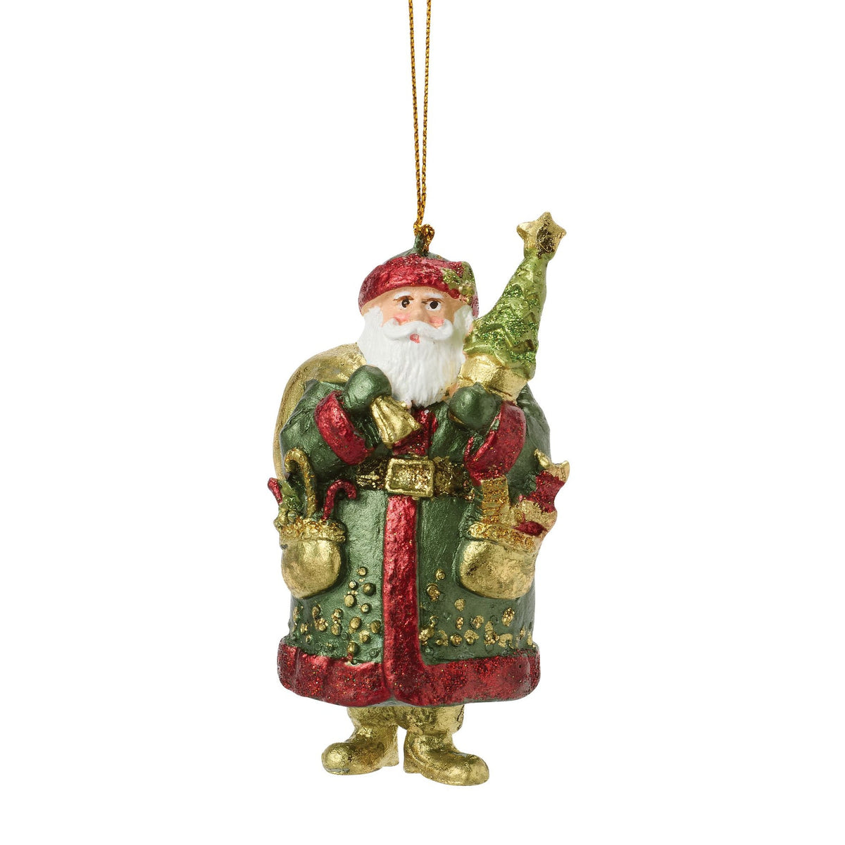 Santa Holding Tree Orn Green | Department 56