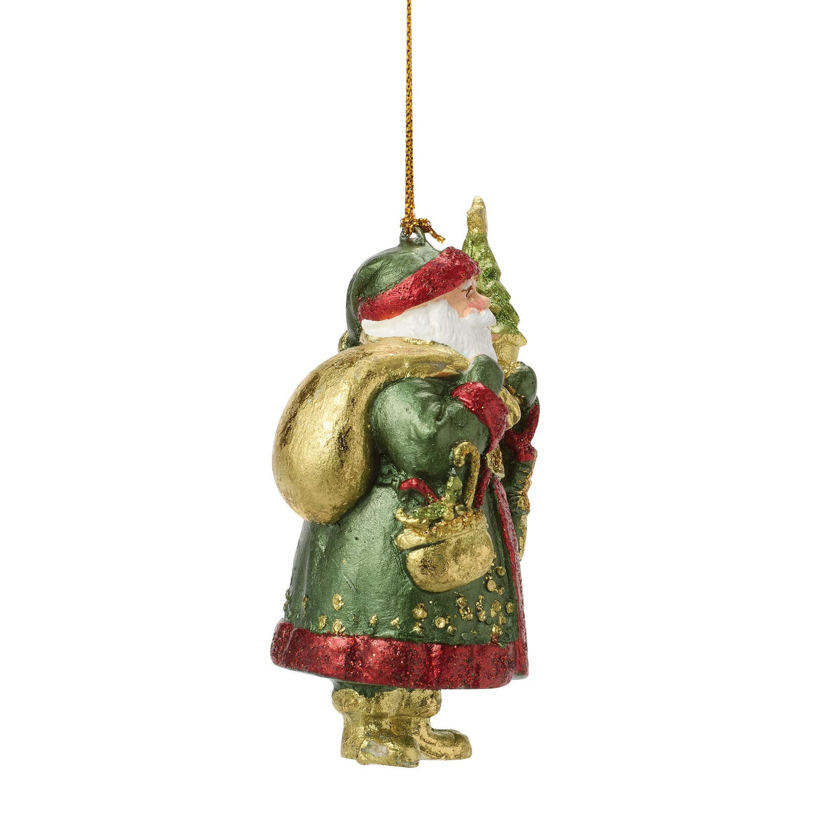 Santa Holding Tree Orn Green | Department 56